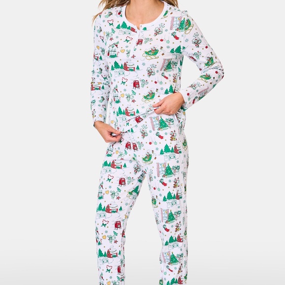 Roller Rabbit Snow Village Pajamas Size MGREEN / M - Picture 3 of 3